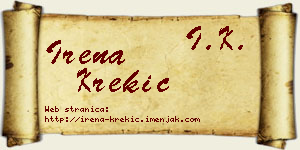 Irena Krekić vizit kartica